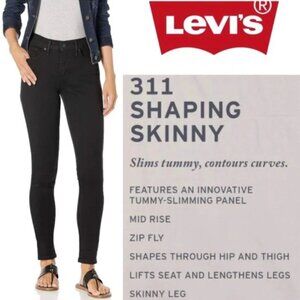 Levi's 311 Shaping Skinny Black Jeans 27 x 30 New